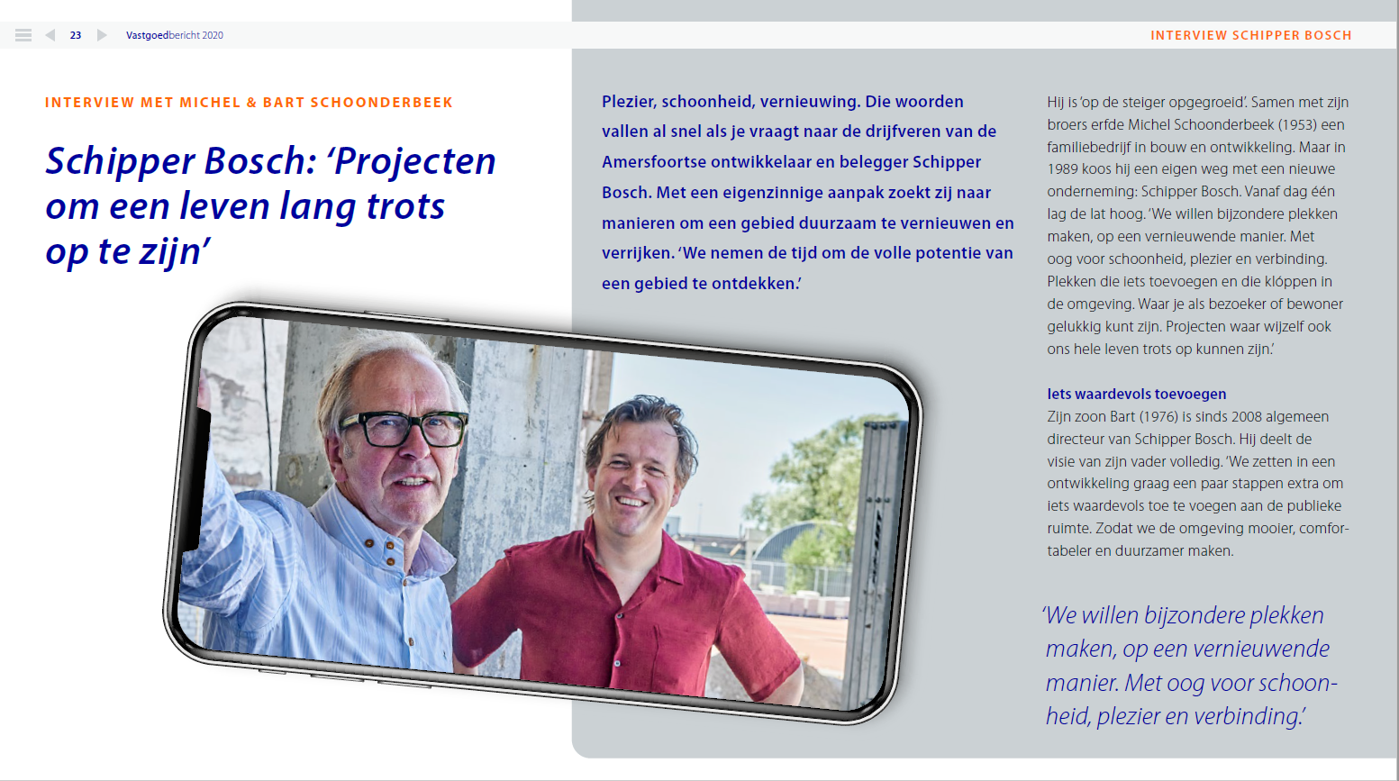 Interview met Michel & Bart Schoonderbeek – Rabovastgoedbericht 2020